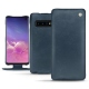 Samsung Galaxy S10 leather case - Jean vintage ( Roughtcut - Pantone 285U  ) 