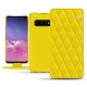 Capa em pele Samsung Galaxy S10 - Jaune fluo - Couture
