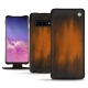 가죽 커버 Samsung Galaxy S10 - Marron Patine