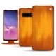 Samsung Galaxy S10 leather case - Orange Patine