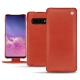 Housse cuir Samsung Galaxy S10 - Arange clouquié
