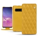 Samsung Galaxy S10 leather case - Jaune soulèu - Couture