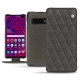 Housse cuir Samsung Galaxy S10+ - Anthracite - Couture ( Pantone 424C ) 
