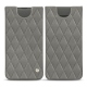 Samsung Galaxy S10+ leather pouch - Acier vintage - Couture