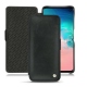 Lederschutzhülle Samsung Galaxy S10E - Dark vintage ( Roughtcut - Black#5256 ) 