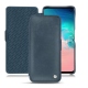 Samsung Galaxy S10E leather case - Jean vintage ( Roughtcut - Pantone 285U  ) 