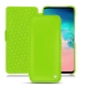 Samsung Galaxy S10E leather case - Vert fluo