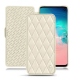 Custodia in pelle Samsung Galaxy S10E - Blanc - Couture ( Bologna - White ) 