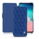 Samsung Galaxy S10E leather case - Bleu océan - Couture ( Nappa - Pantone 293C ) 