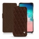 Capa em pele Samsung Galaxy S10E - Châtaigne - Couture ( Pantone 476C ) 