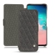 Lederschutzhülle Samsung Galaxy S10E - Anthracite - Couture ( Pantone 424C ) 