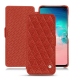Capa em pele Samsung Galaxy S10E - Papaye - Couture ( Pantone 180C ) 