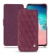 Housse cuir Samsung Galaxy S10E - Prune vintage - Couture
