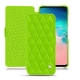 Samsung Galaxy S10E leather case - Vert fluo - Couture