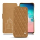 Housse cuir Samsung Galaxy S10E - Castan esparciate - Couture