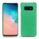 Samsung Galaxy S10E leather cover - Menthe vintage ( Pantone 562C ) 