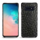 Coque cuir Samsung Galaxy S10E - Autruche nero