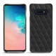 レザーケース Samsung Galaxy S10E - Noir - Couture ( Nappa - Black ) 
