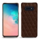 Coque cuir Samsung Galaxy S10E - Châtaigne - Couture ( Pantone 476C ) 