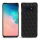 Samsung Galaxy S10E leather cover - Ebène - Couture ( Sleek P C12 - Black ) 