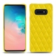 Samsung Galaxy S10E leather cover - Jaune fluo - Couture