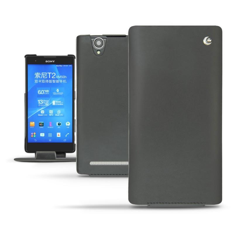 Capa em pele Sony Xperia T2 Ultra  - Noir ( Nappa - Black ) 
