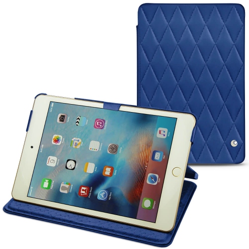 硬质真皮保护套 Apple iPad mini 4Bleu océan - Couture ( Nappa - Pantone #15458a) 