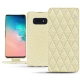 Housse cuir Samsung Galaxy S10E - Ivoire - Couture ( Sleek P C12 - White ) 