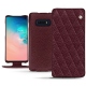 Funda de piel Samsung Galaxy S10E - Lie de vin - Couture ( Pantone 5115C ) 