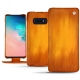 Housse cuir Samsung Galaxy S10E - Orange Patine