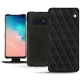 Housse cuir Samsung Galaxy S10E - Negre poudro - Couture