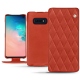 Lederschutzhülle Samsung Galaxy S10E - Arange clouquié - Couture