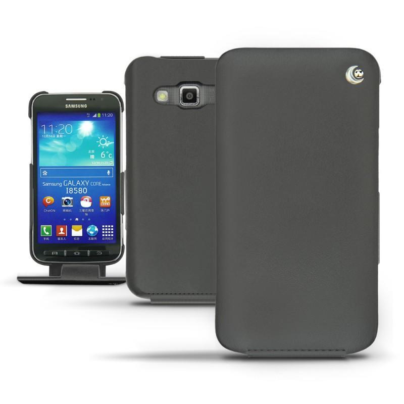 가죽 커버 Samsung GT-I8580 Galaxy Core Advance  - Noir ( Nappa - Black ) 