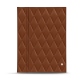 Magnetic Menu Cover - A5 - Marron - Couture ( Nappa - Pantone 1615C ) 