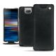 Sony Xperia 10 Plus leather case - Dark vintage ( Roughtcut - Black#5256 ) 