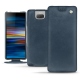 Sony Xperia 10 Plus leather case - Jean vintage ( Roughtcut - Pantone 285U  ) 