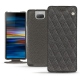 Housse cuir Sony Xperia 10 Plus - Anthracite - Couture ( Pantone 424C ) 
