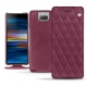 Housse cuir Sony Xperia 10 Plus - Prune vintage - Couture