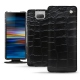 Custodia in pelle Sony Xperia 10 Plus - Crocodile nero