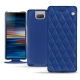 Housse cuir Sony Xperia 10 - Bleu océan - Couture ( Nappa - Pantone 293C ) 