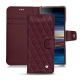 Lederschutzhülle Sony Xperia 10 - Lie de vin - Couture ( Pantone 5115C ) 