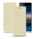 Housse cuir Sony Xperia 10 Plus - Ivoire - Couture ( Sleek P C12 - White ) 