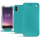 Funda de piel Apple iPhone Xs - Bleu fluo