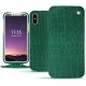 Capa em pele Apple iPhone Xs - Crocodile pino
