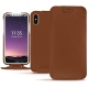 가죽 커버 Apple iPhone Xs - Marron PU