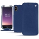 가죽 커버 Apple iPhone Xs - Bleu frisson