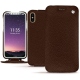 Housse cuir Apple iPhone X - Châtaigne ( Pantone 476C ) 