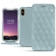 Apple iPhone X leather case - Bleu ciel - Couture ( Nappa - Pantone 277C ) 