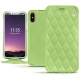 Apple iPhone X leather case - Vert olive - Couture ( Nappa - Pantone 578U ) 