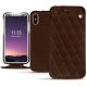 가죽 커버 Apple iPhone X - Châtaigne - Couture ( Pantone 476C ) 